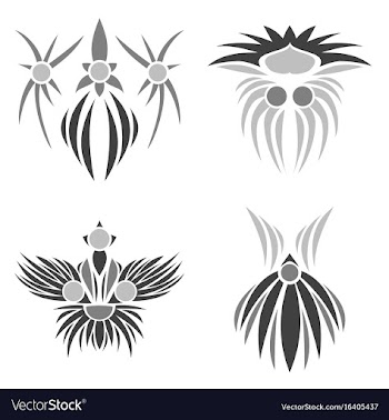 Assembly of patterns in oriental style vector image
