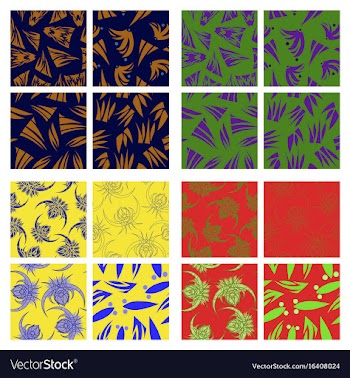 Assembly of patterns in oriental style vector image