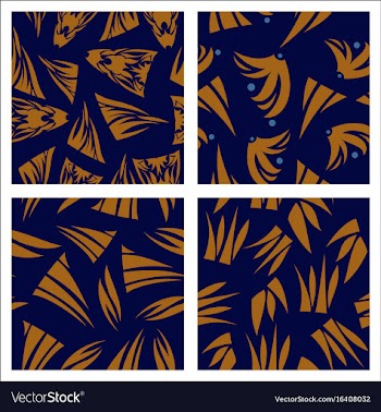 Assembly of patterns in oriental style vector image