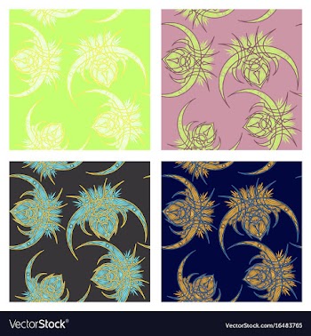 Assembly of patterns in oriental style vector image