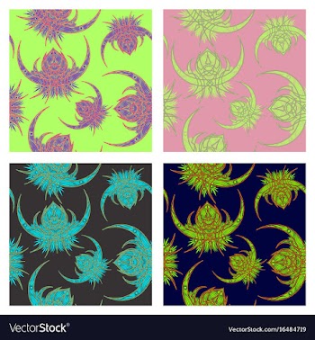 Assembly of patterns in oriental style vector image