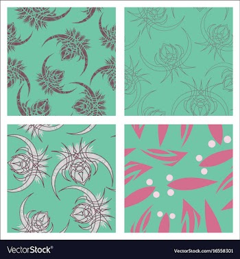 Assembly of patterns in oriental style vector image