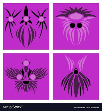 Assembly of patterns in oriental style vector image