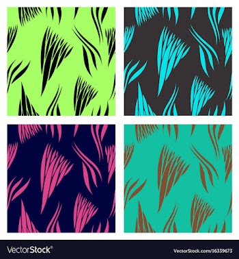 Assembly of patterns in striped style vector image