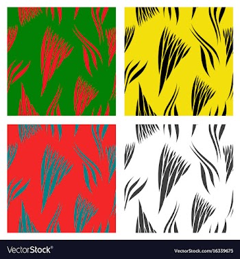 Assembly of patterns in striped style vector image