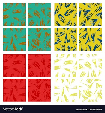 Assembly of patterns in striped style vector image