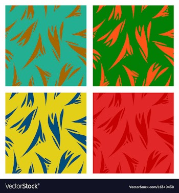 Assembly of patterns in striped style vector image