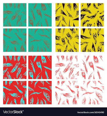 Assembly of patterns in striped style vector image