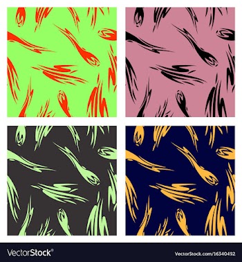 Assembly of patterns in striped style vector image