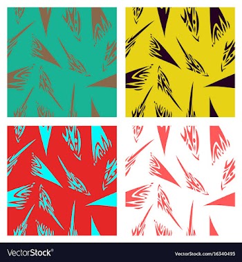 Assembly of patterns in striped style vector image