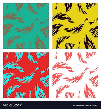 Assembly of patterns in striped style vector image