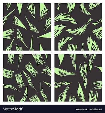 Assembly of patterns in striped style vector image