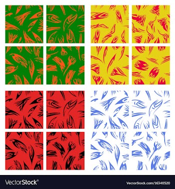 Assembly of patterns in striped style vector image