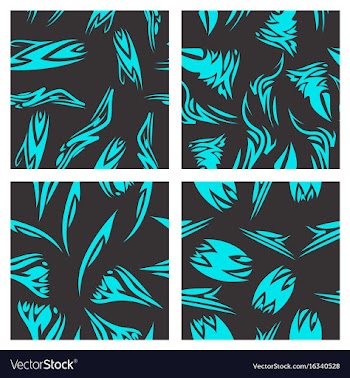 Assembly of patterns in striped style vector image