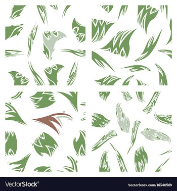 Assembly of patterns in striped style vector image