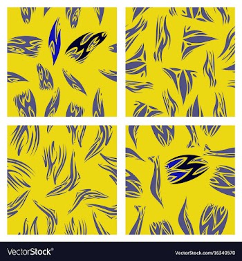 Assembly of patterns in striped style vector image