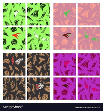 Assembly of patterns in striped style vector image
