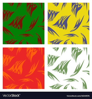 Assembly of patterns in striped style vector image