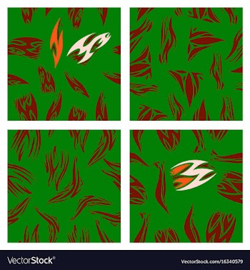 Assembly of patterns in striped style vector image
