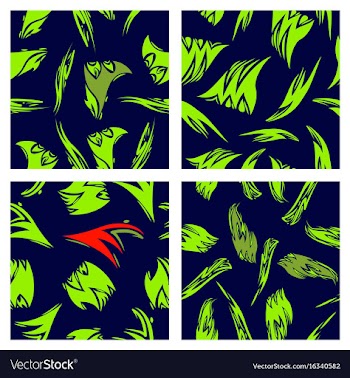 Assembly of patterns in striped style vector image