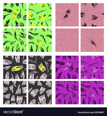 Assembly of patterns in striped style vector image