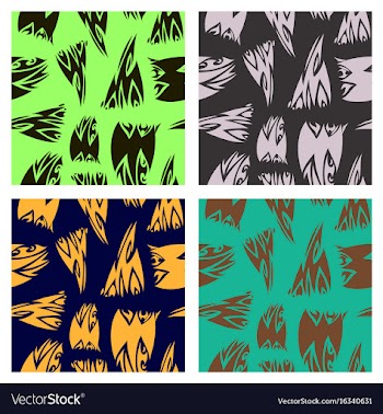 Assembly of patterns in striped style vector image