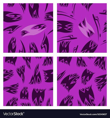 Assembly of patterns in striped style vector image