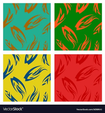 Assembly of patterns in striped style vector image