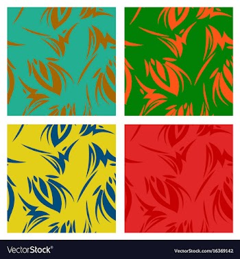 Assembly of patterns in striped style vector image