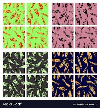Assembly of patterns in striped style vector image