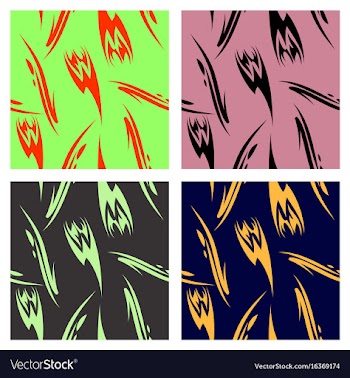 Assembly of patterns in striped style vector image