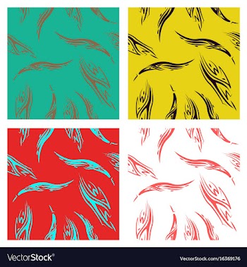 Assembly of patterns in striped style vector image