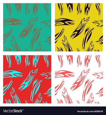 Assembly of patterns in striped style vector image