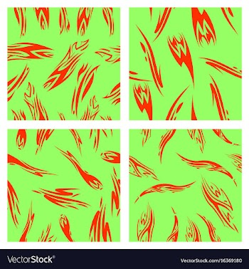 Assembly of patterns in striped style vector image