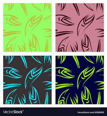 Assembly of patterns in striped style vector image
