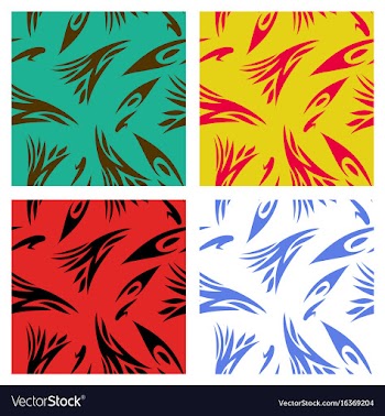 Assembly of patterns in striped style vector image