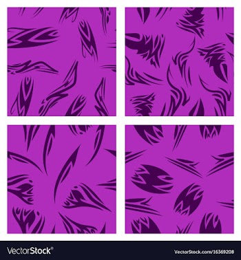 Assembly of patterns in striped style vector image
