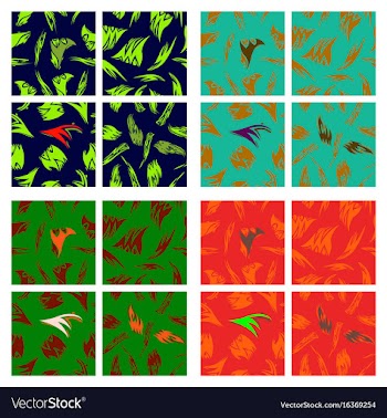 Assembly of patterns in striped style vector image