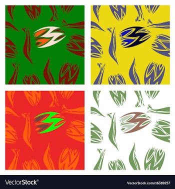 Assembly of patterns in striped style vector image