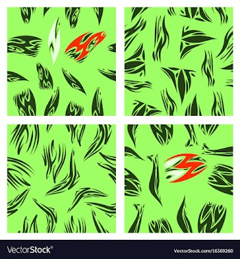 Assembly of patterns in striped style vector image