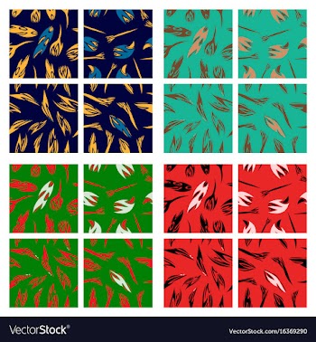 Assembly of patterns in striped style vector image