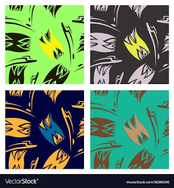 Assembly of patterns in striped style vector image