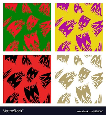 Assembly of patterns in striped style vector image