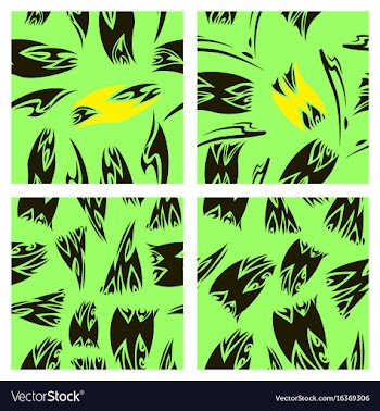 Assembly of patterns in striped style vector image