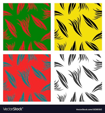 Assembly of patterns in striped style vector image
