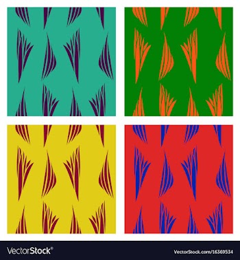 Assembly of patterns in striped style vector image