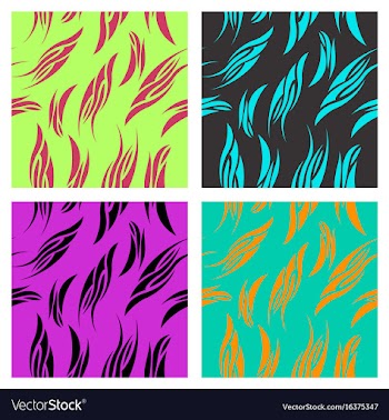 Assembly of patterns in striped style vector image