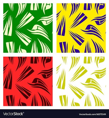 Assembly of patterns in striped style vector image