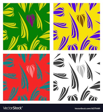 Assembly of patterns in striped style vector image