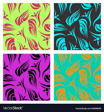 Assembly of patterns in striped style vector image